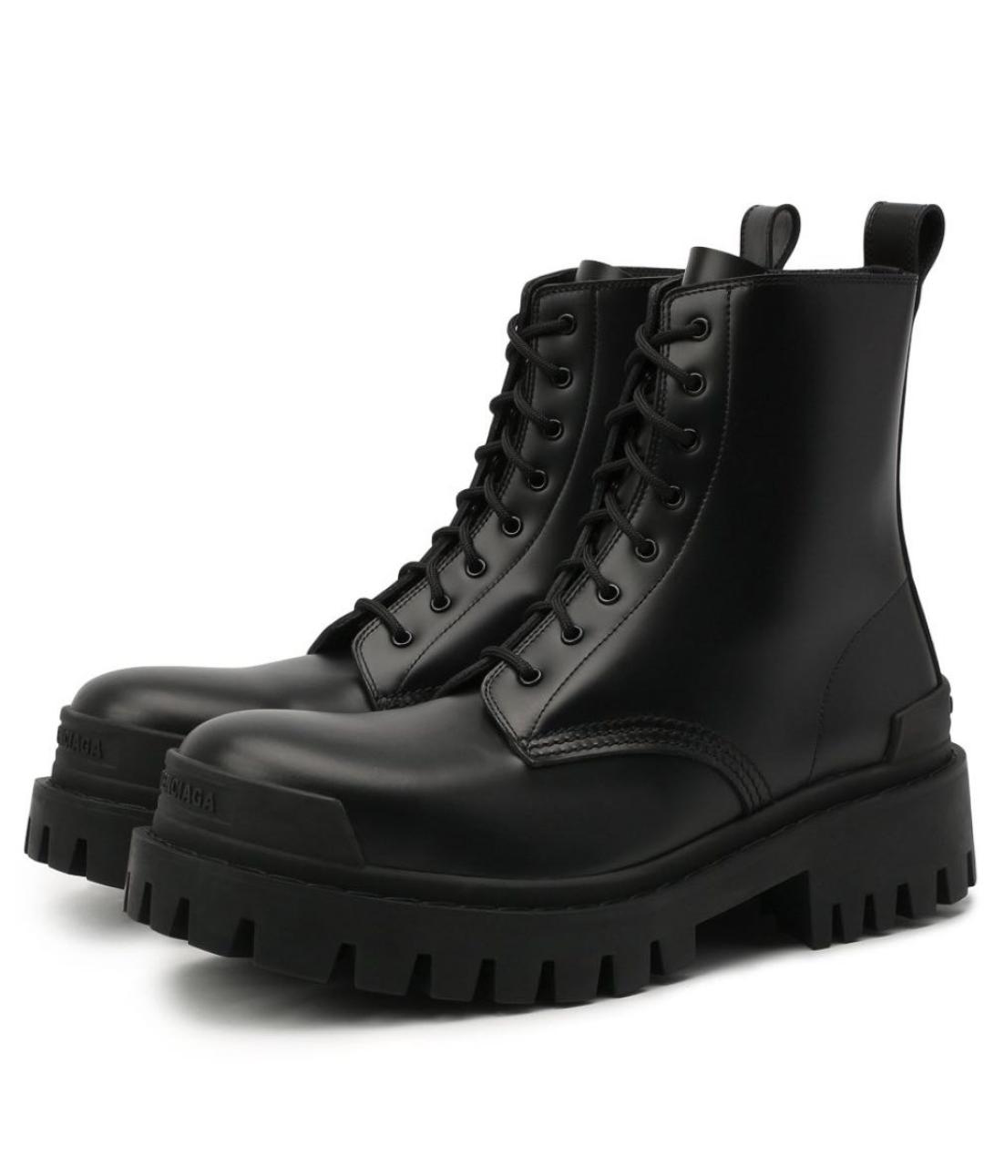 BALENCIAGA Черные кожаные ботинки, фото 4