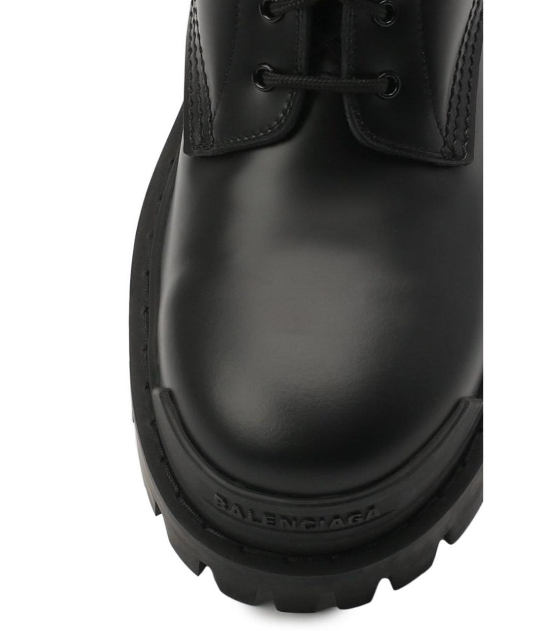 BALENCIAGA Черные кожаные ботинки, фото 2