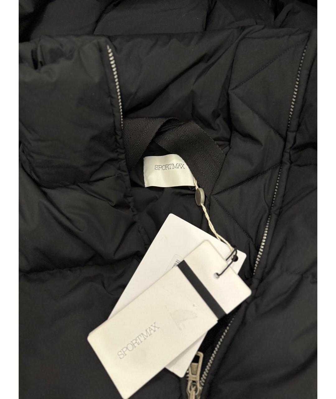 SPORTMAX Черный полиэстеровый пуховик, фото 3