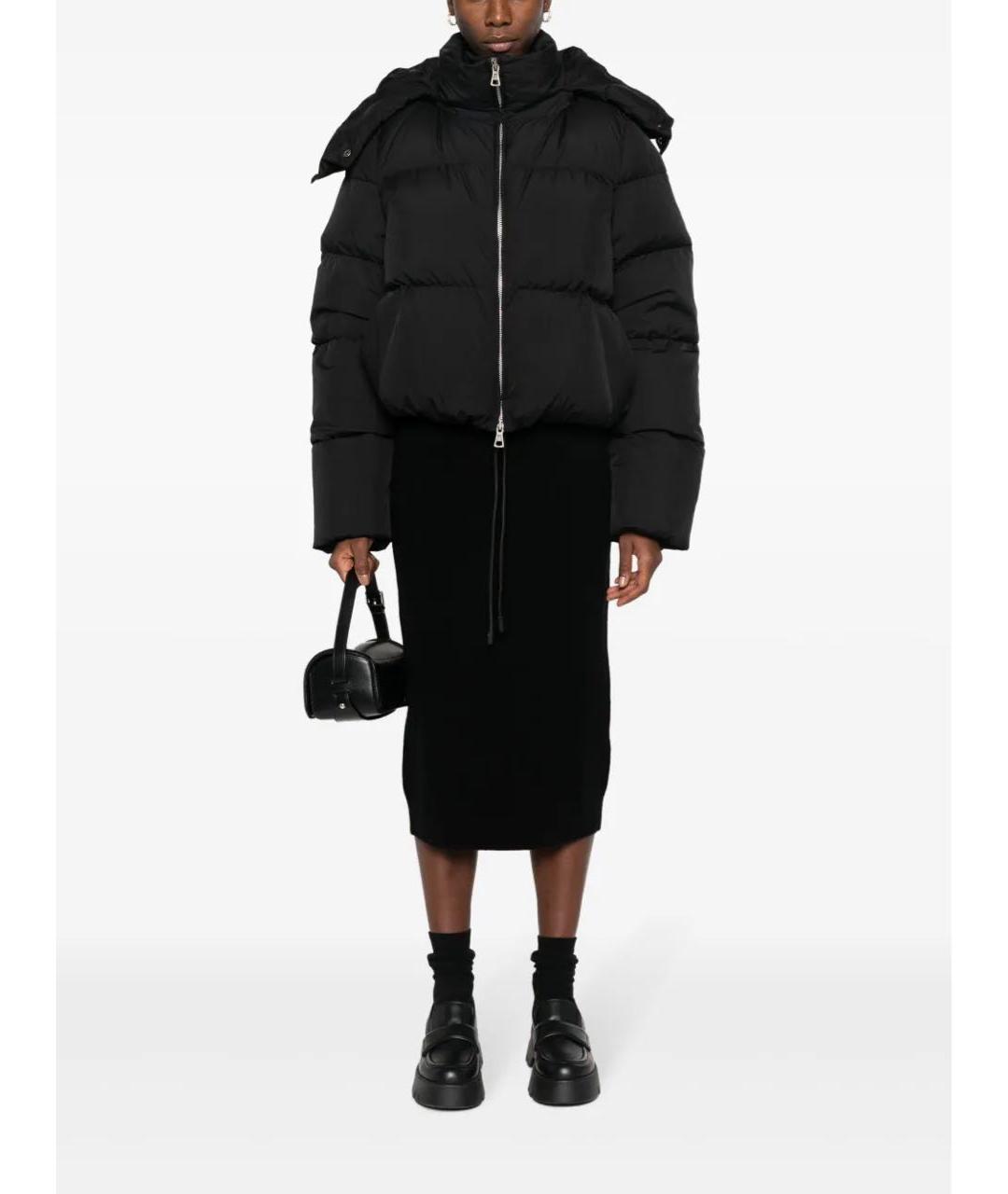 SPORTMAX Черный полиэстеровый пуховик, фото 5