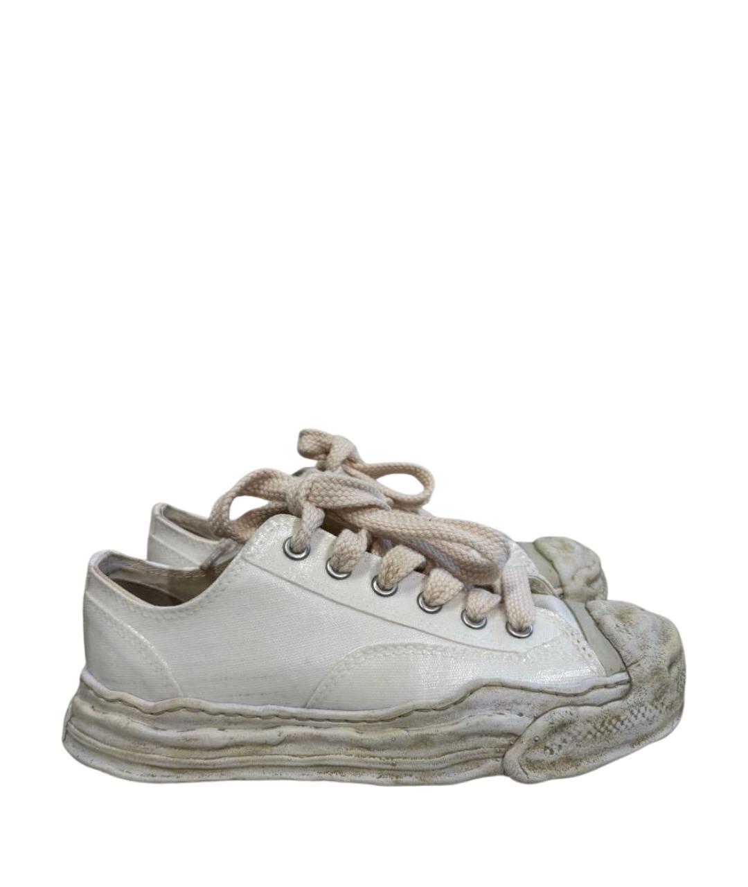 MAISON MIHARA YASUHIRO Белые текстильные низкие кроссовки / кеды, фото 1