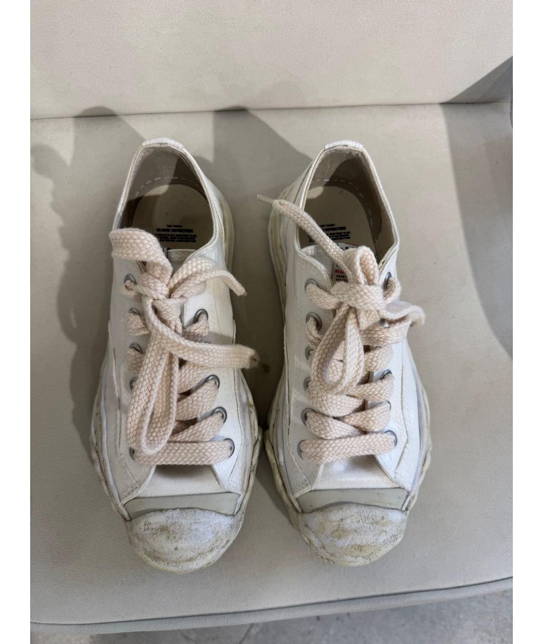 MAISON MIHARA YASUHIRO Белые текстильные низкие кроссовки / кеды, фото 2