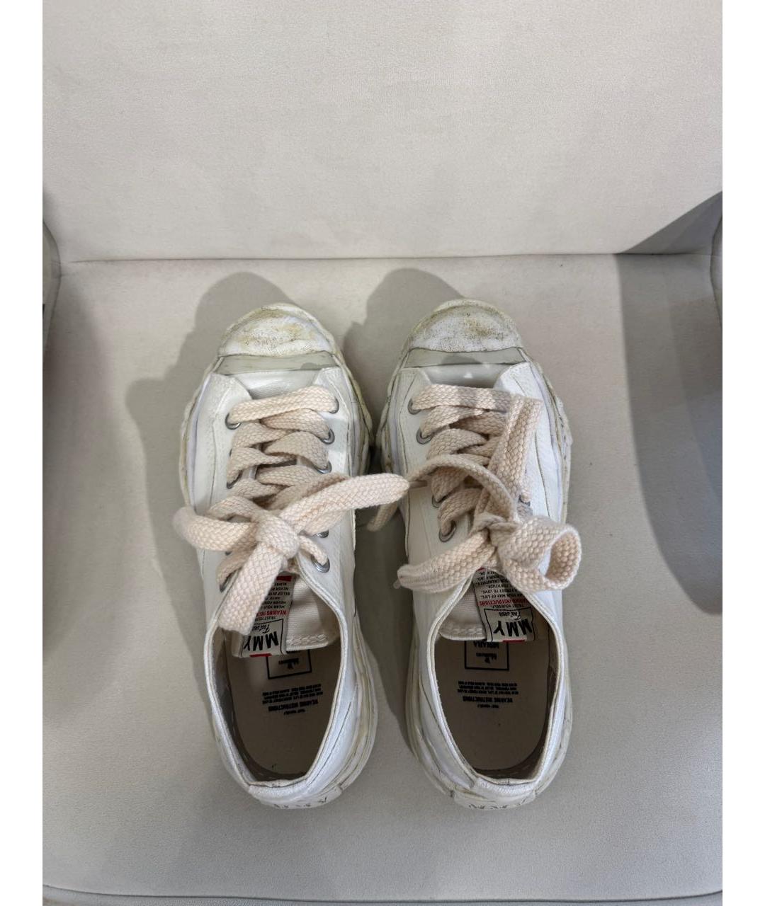 MAISON MIHARA YASUHIRO Белые текстильные низкие кроссовки / кеды, фото 3