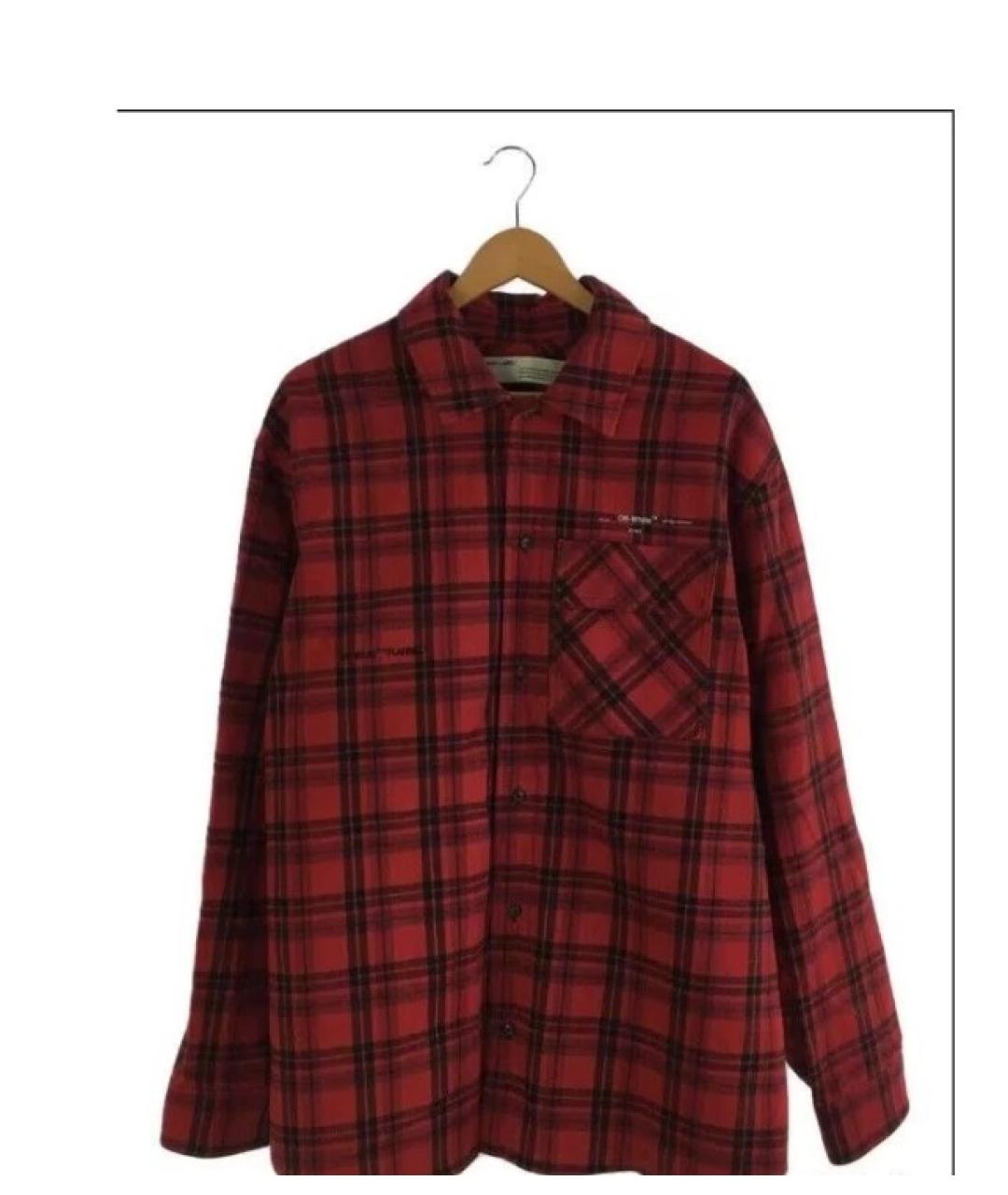 OFF-WHITE Красная хлопко-шерстяная кэжуал рубашка, фото 3