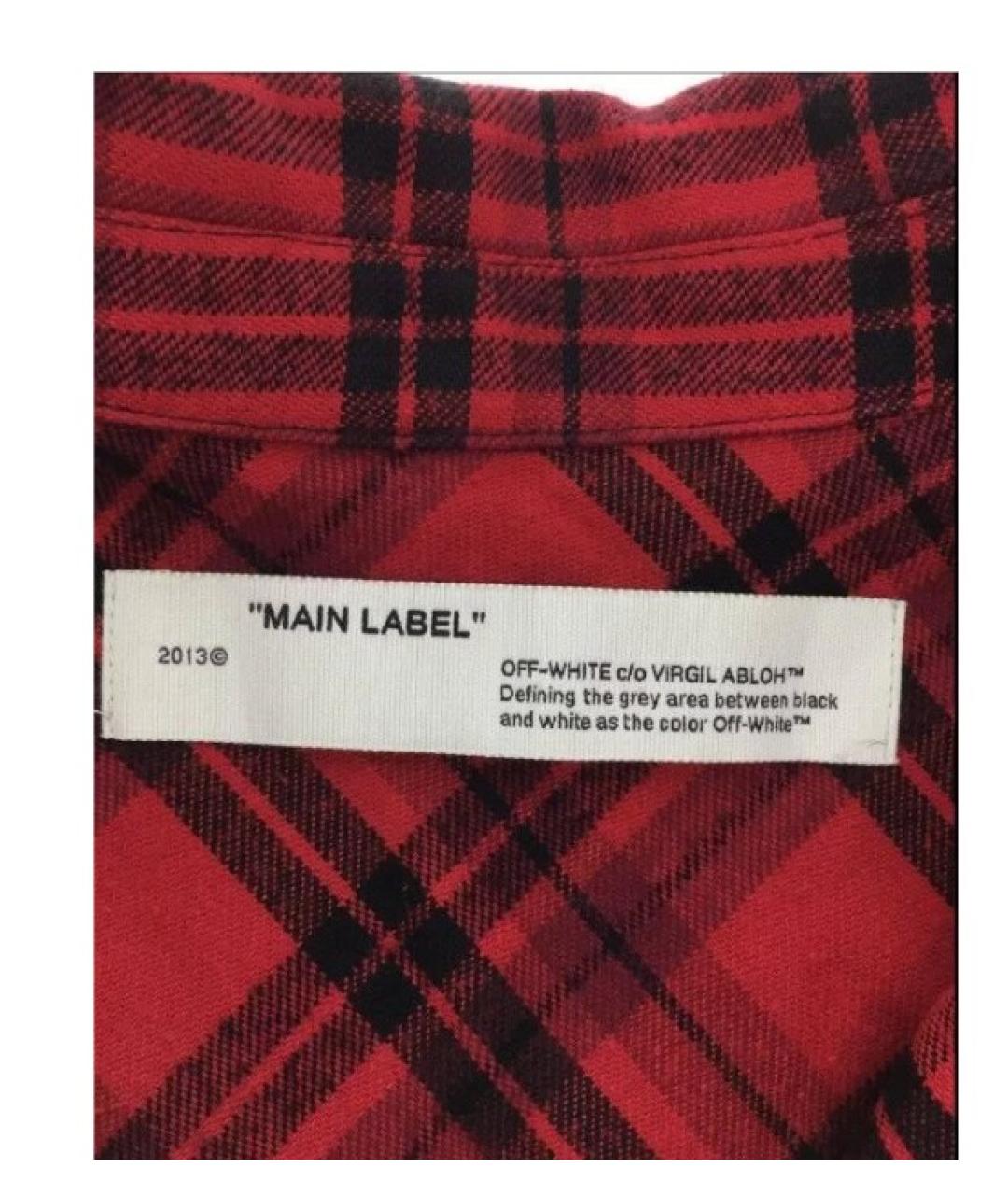 OFF-WHITE Красная хлопко-шерстяная кэжуал рубашка, фото 6