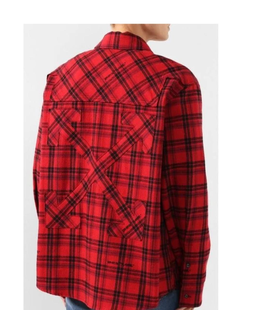OFF-WHITE Красная хлопко-шерстяная кэжуал рубашка, фото 2