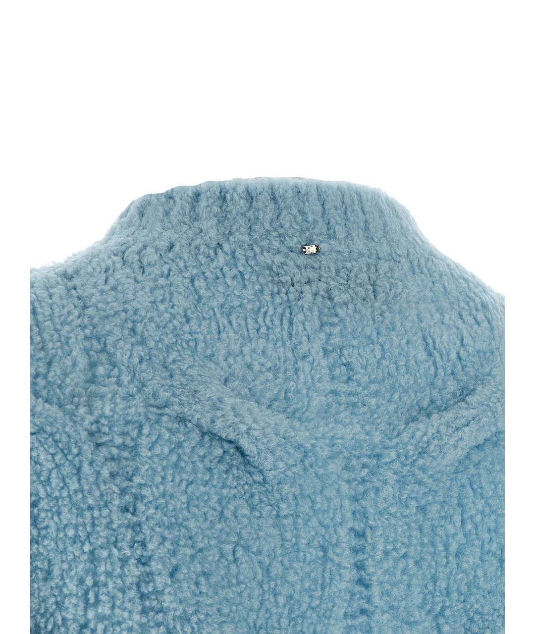 SPORTMAX Голубой шерстяной кардиган, фото 4