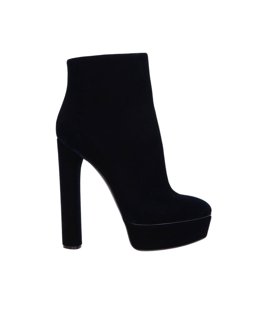 CASADEI Темно-синие бархатные ботильоны, фото 1