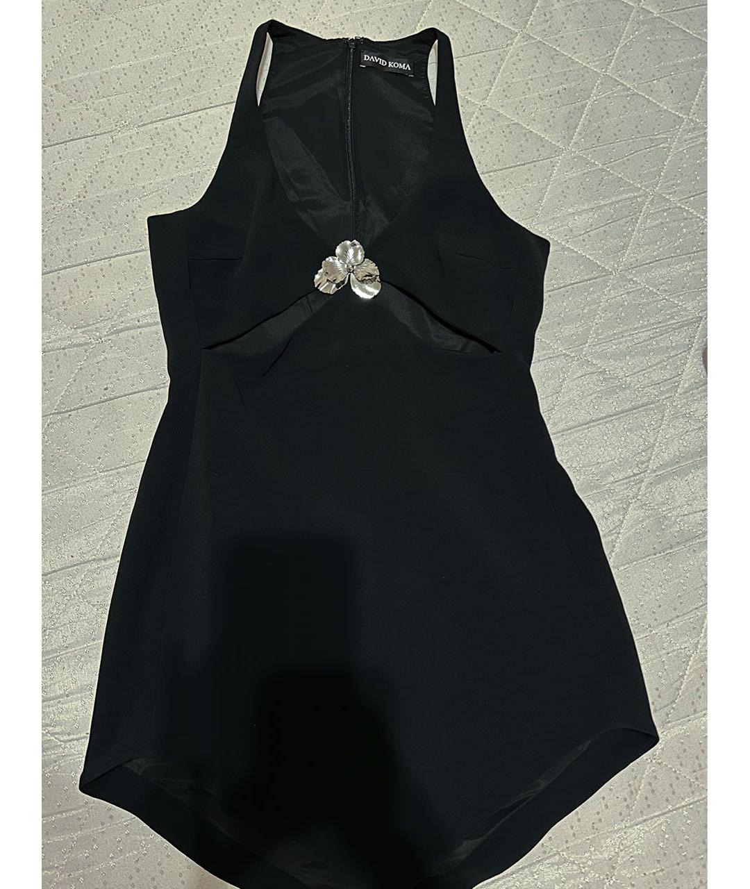 DAVID KOMA Черное ацетатное коктейльное платье, фото 5