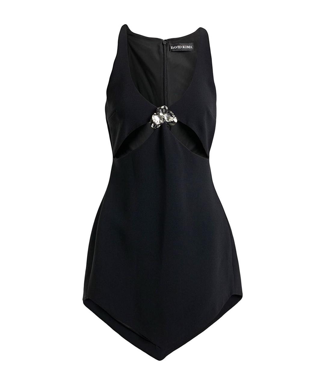 DAVID KOMA Черное ацетатное коктейльное платье, фото 1