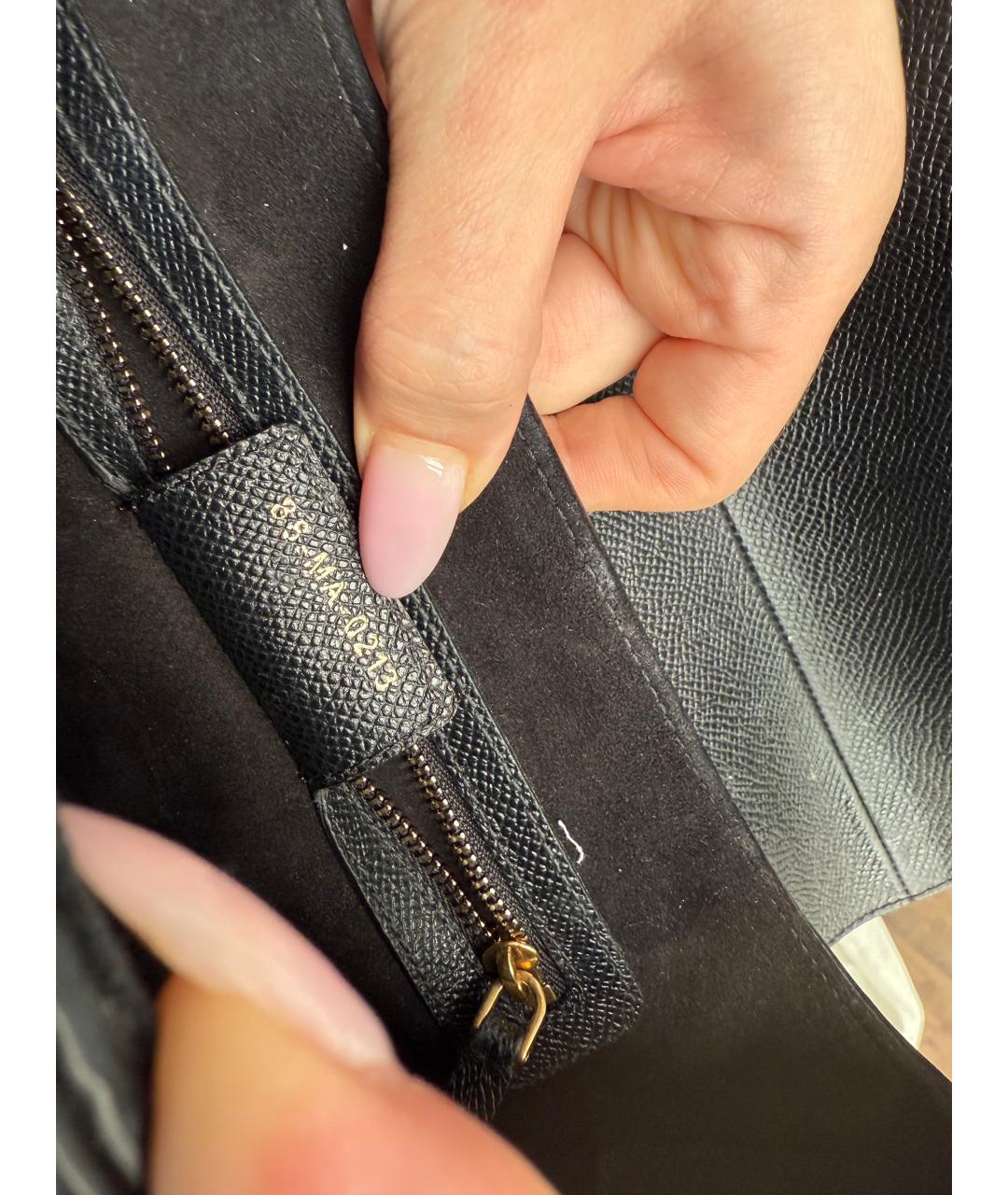 CHRISTIAN DIOR Черная кожаная сумка с короткими ручками, фото 4