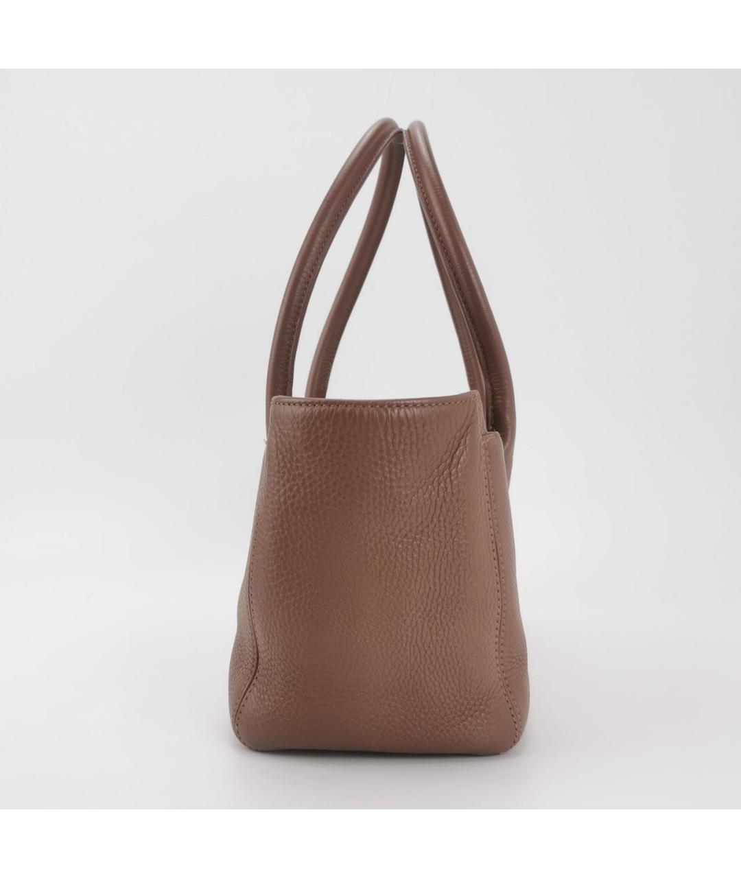 CHANEL Коричневая кожаная сумка с короткими ручками, фото 2