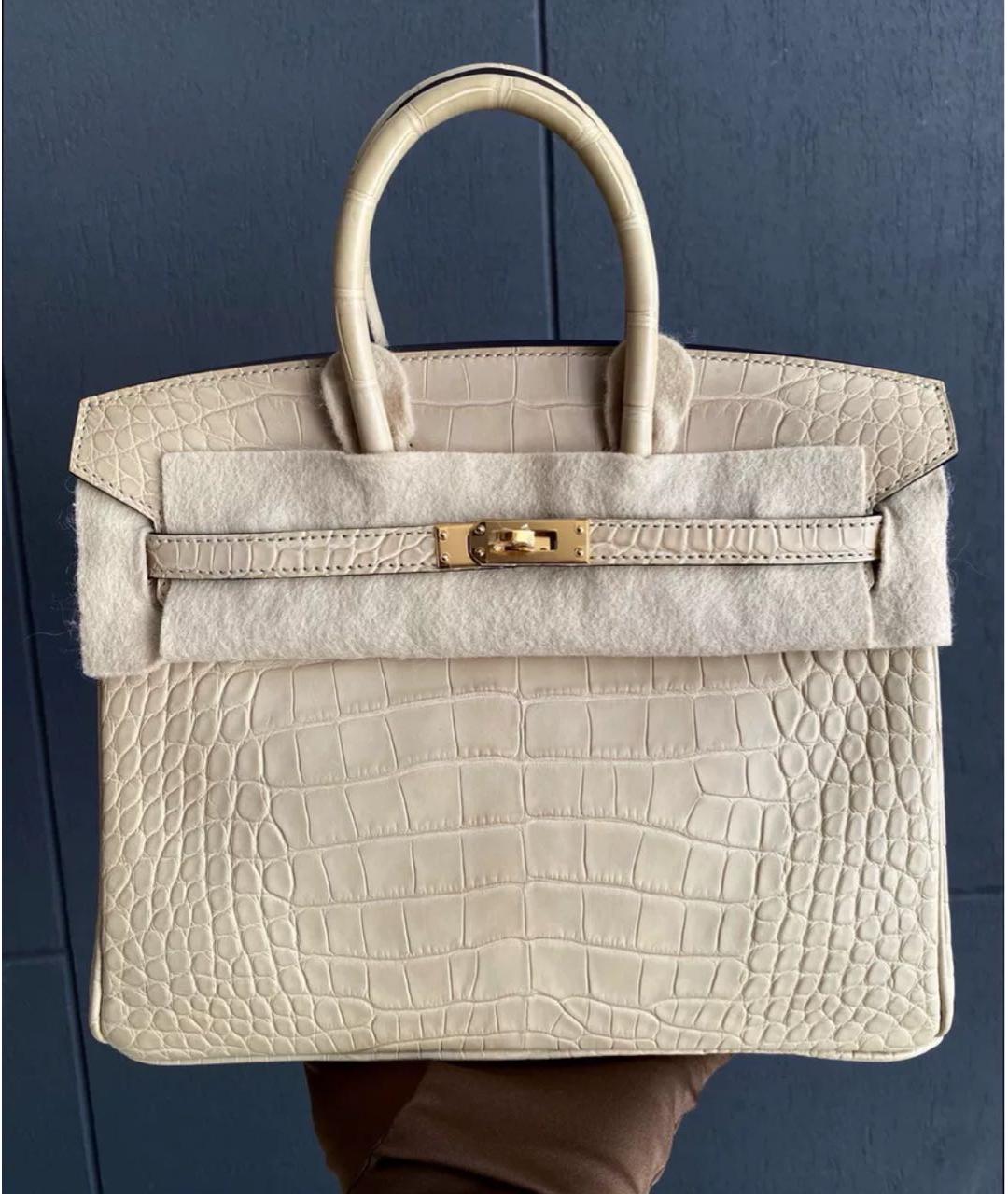 HERMES Бежевая кожаная сумка с короткими ручками, фото 4