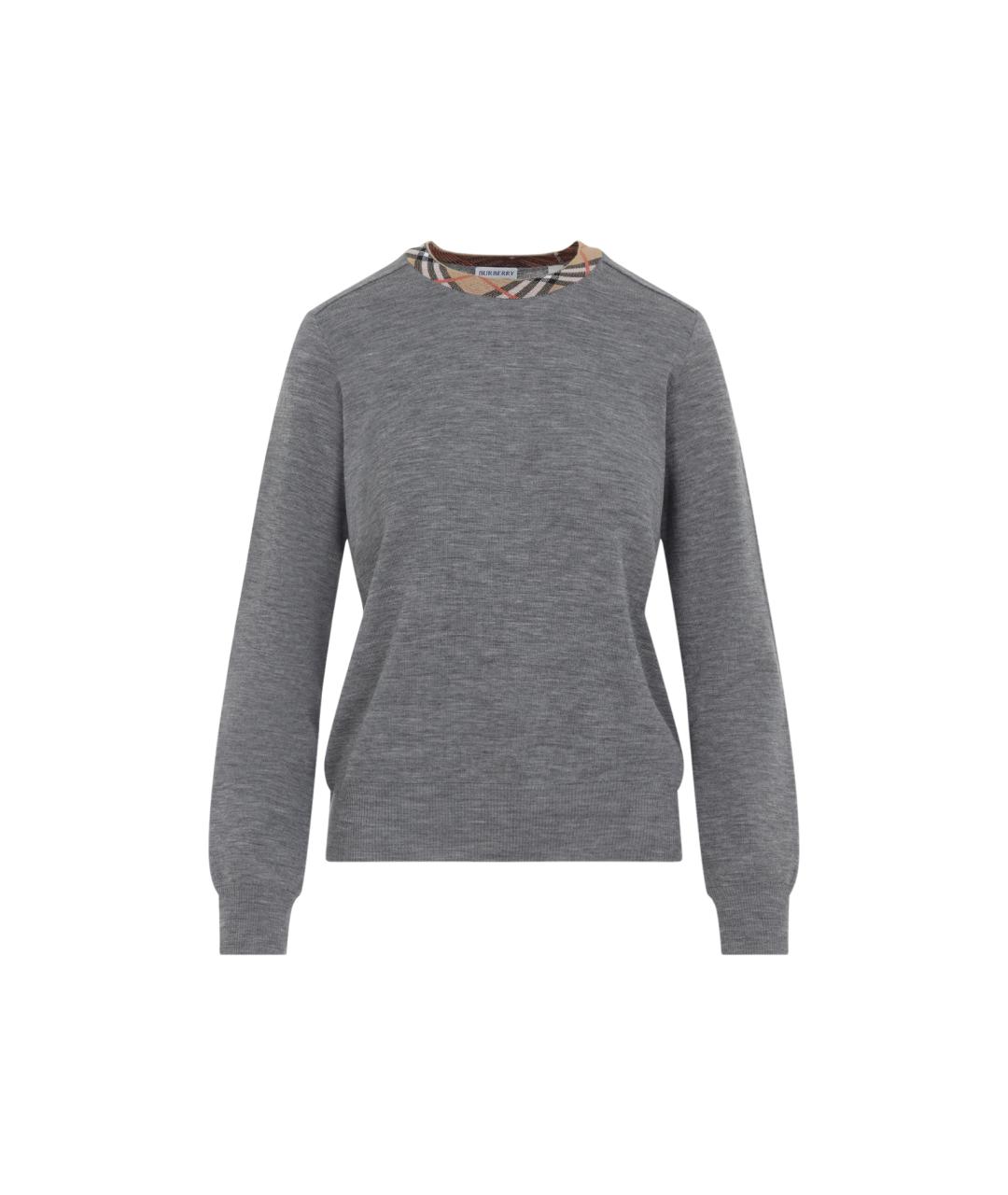 BURBERRY Серый шерстяной джемпер / свитер, фото 1