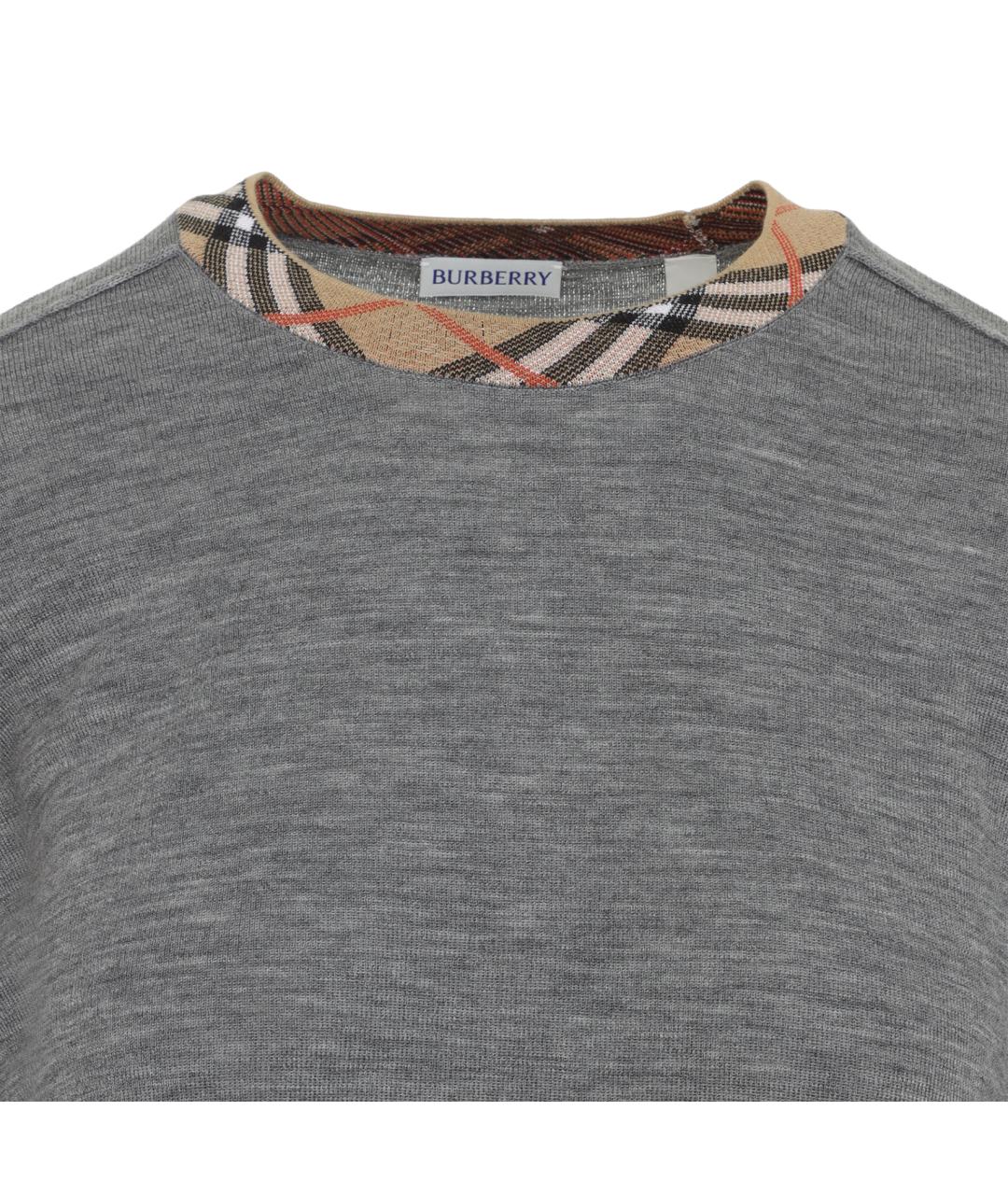 BURBERRY Серый шерстяной джемпер / свитер, фото 3