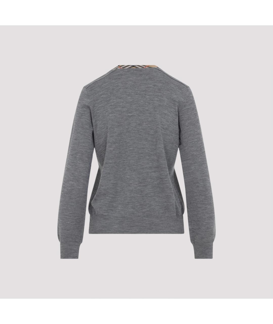BURBERRY Серый шерстяной джемпер / свитер, фото 2
