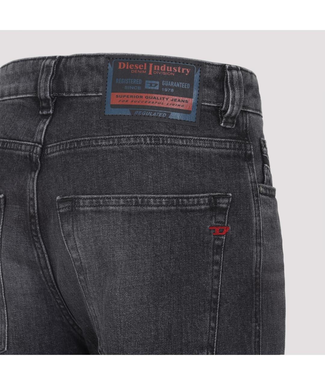 DIESEL Черные хлопковые прямые джинсы, фото 5