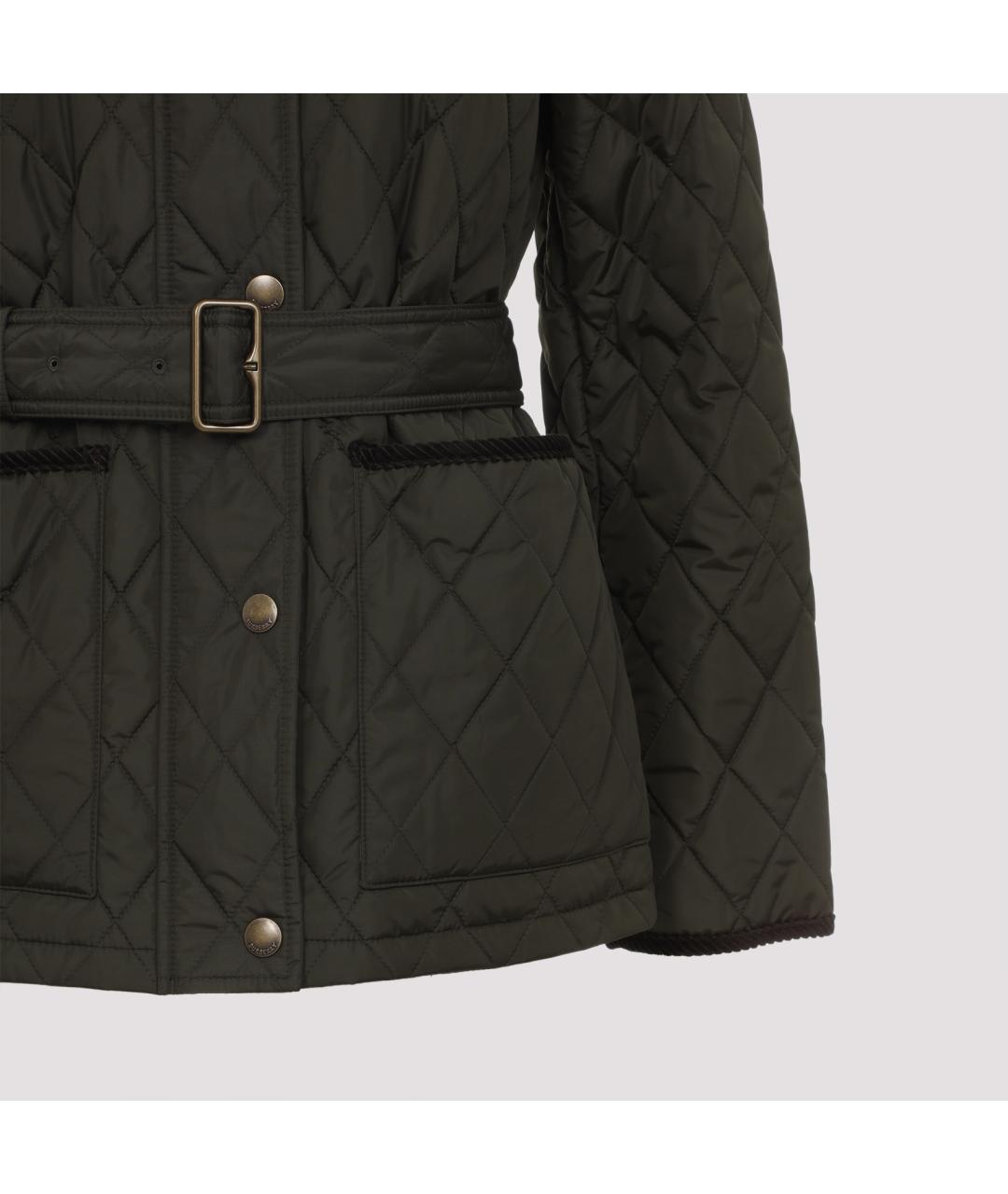 BURBERRY Зеленая полиэстеровая куртка, фото 3