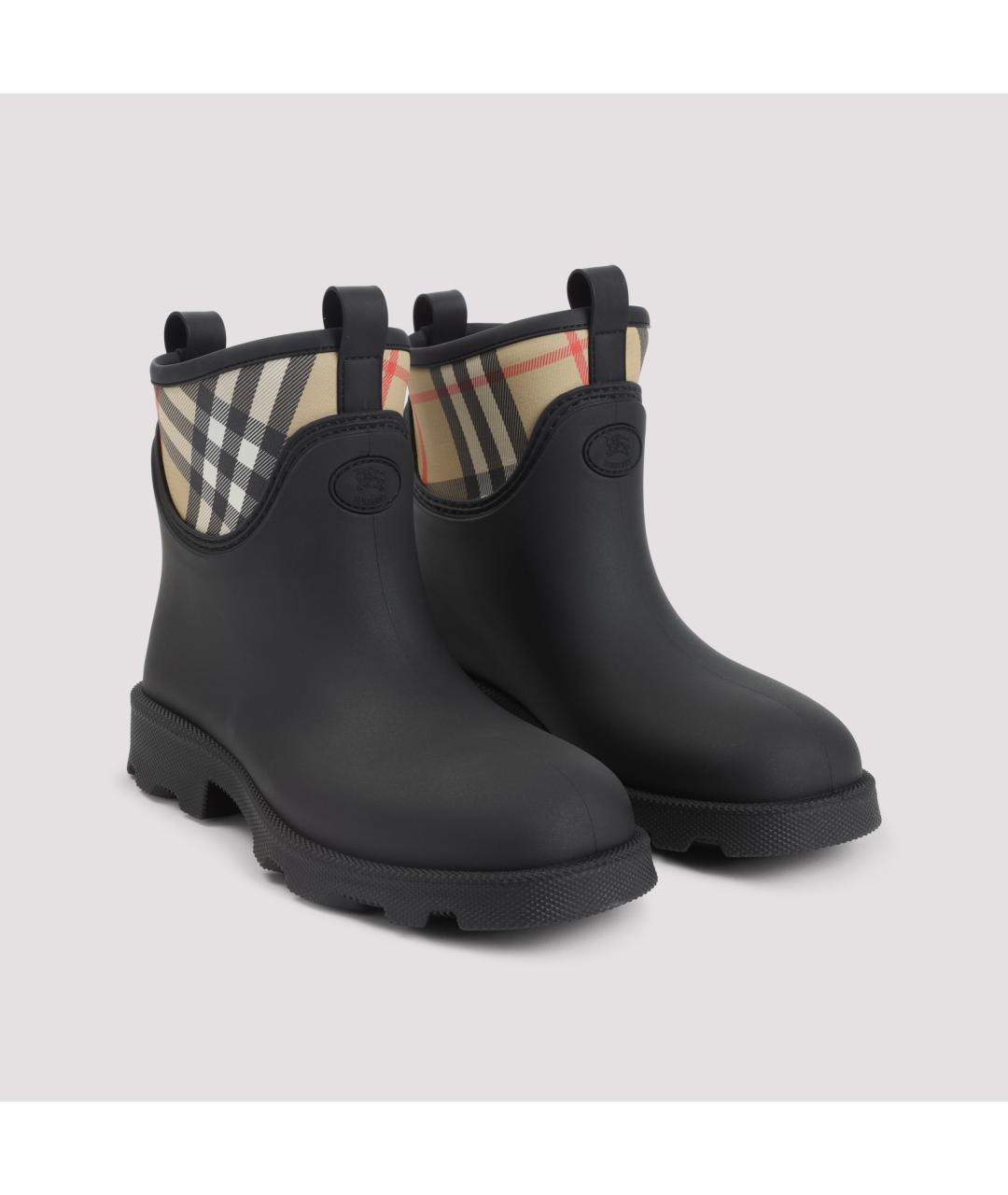 BURBERRY Черные резиновые высокие ботинки, фото 4