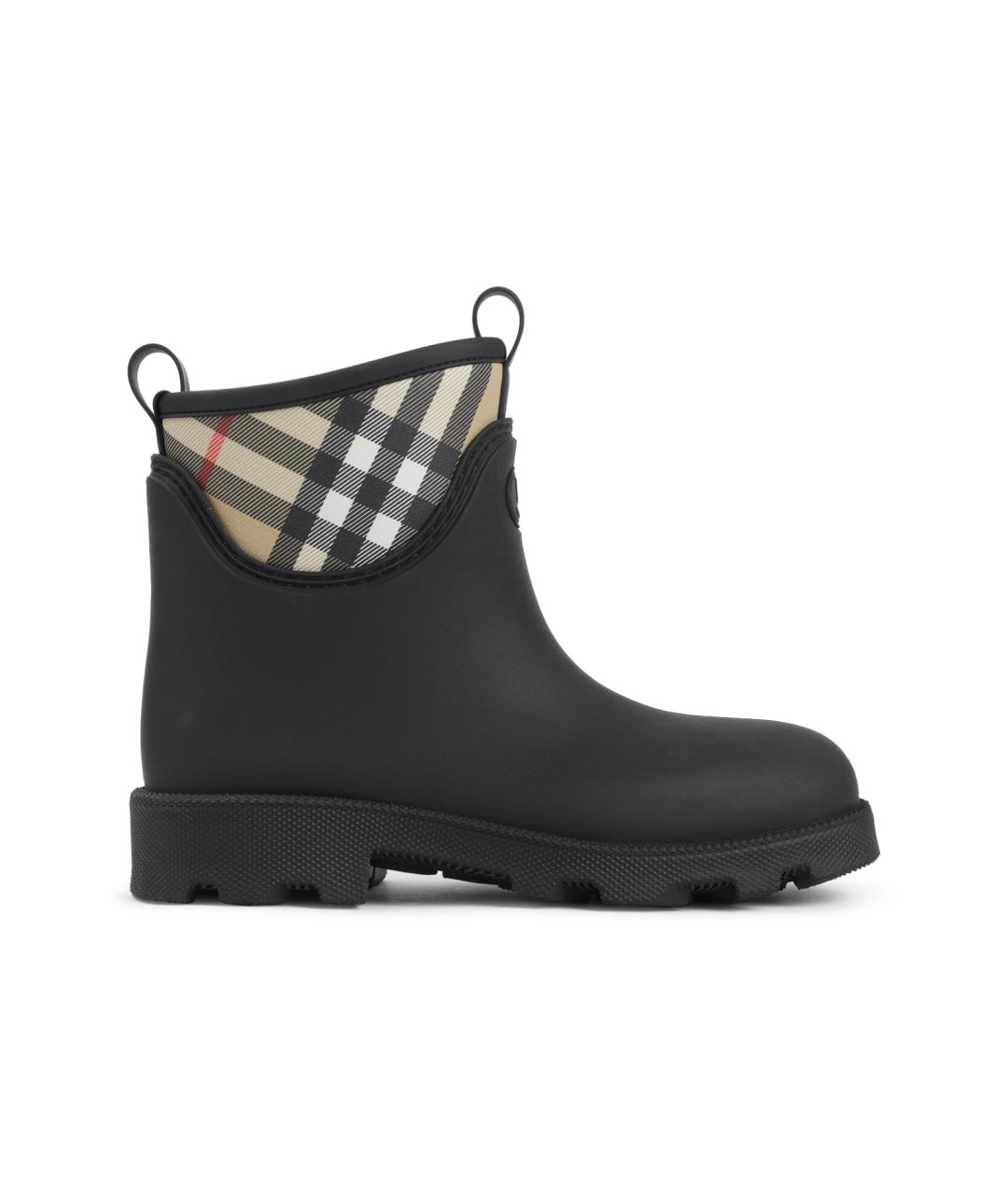 BURBERRY Черные резиновые ботинки, фото 1
