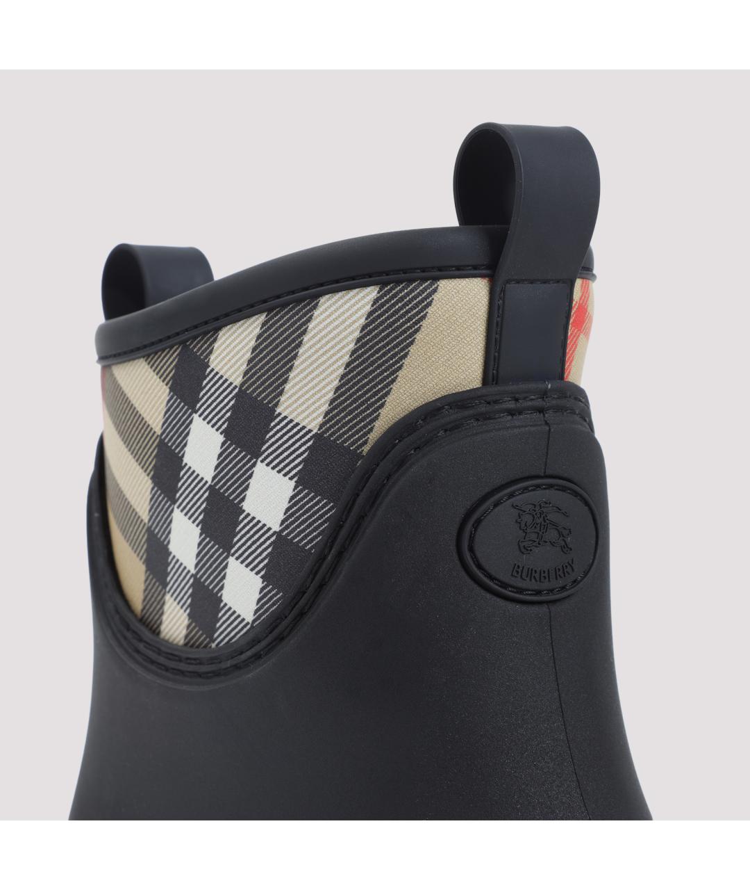BURBERRY Черные резиновые ботинки, фото 4