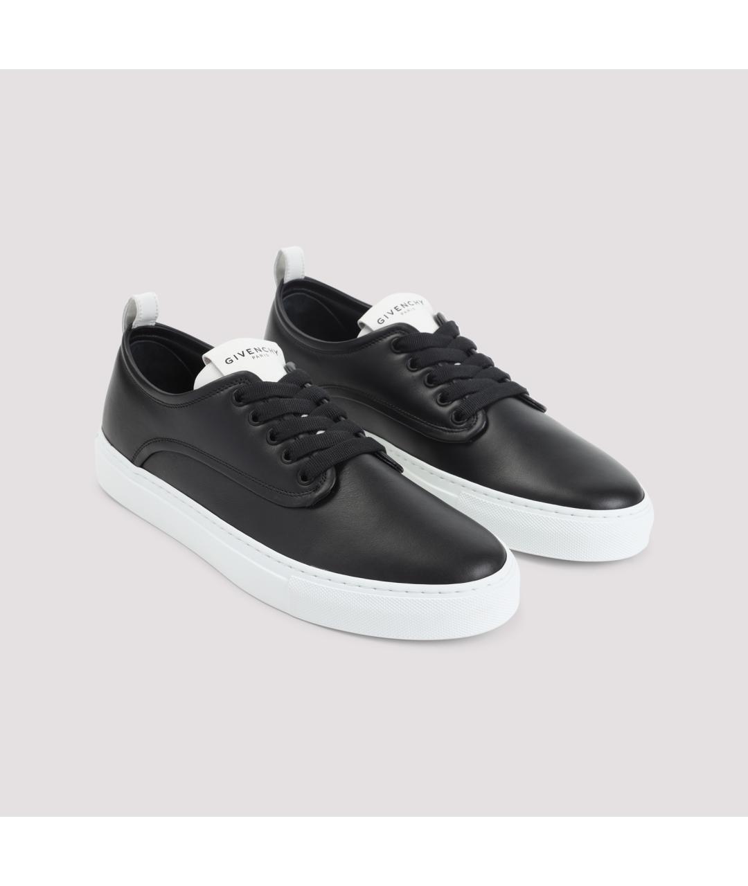 GIVENCHY Черные кожаные низкие кроссовки / кеды, фото 3