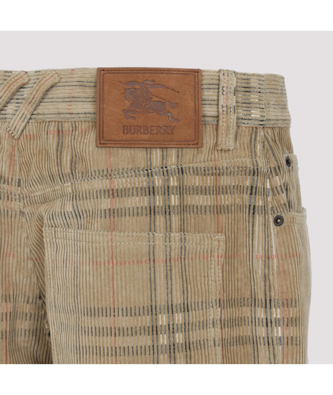 BURBERRY Бежевые хлопковые повседневные брюки, фото 5