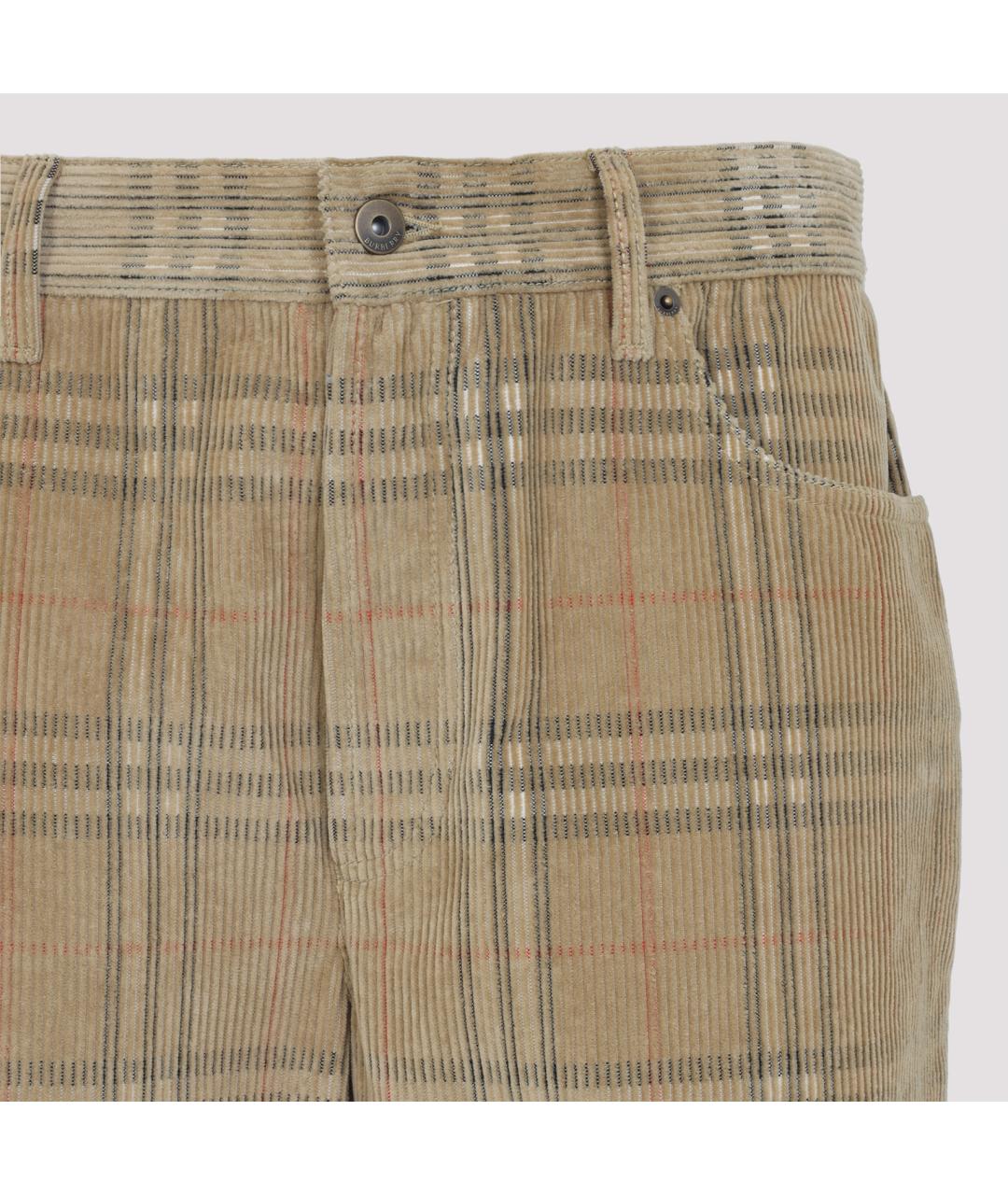 BURBERRY Бежевые хлопковые повседневные брюки, фото 4