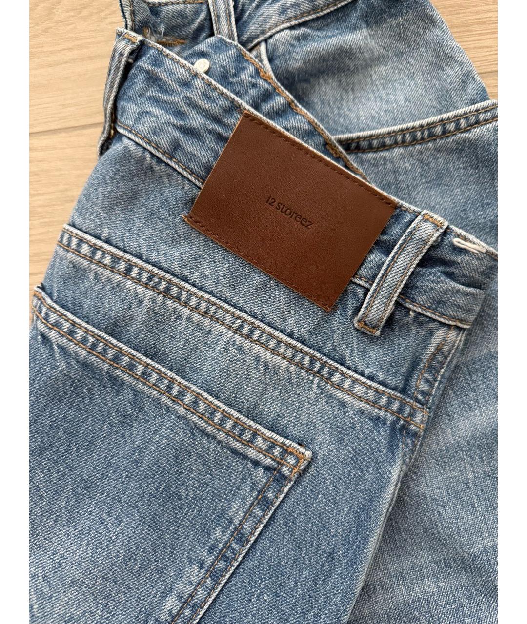 12 STOREEZ Голубая деним юбка миди, фото 4