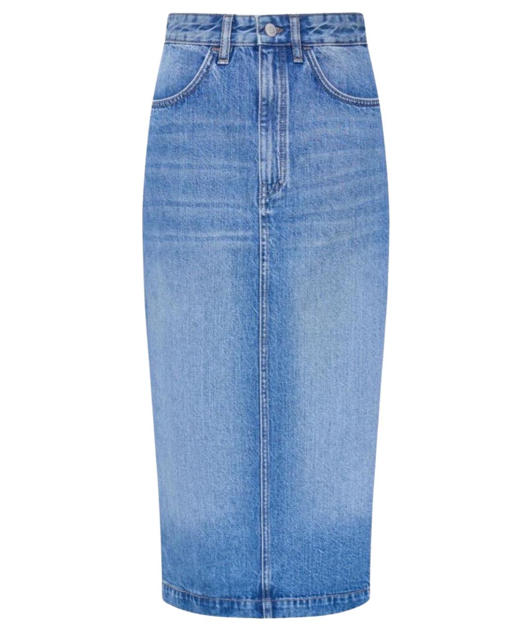 12 STOREEZ Голубая деним юбка миди, фото 1