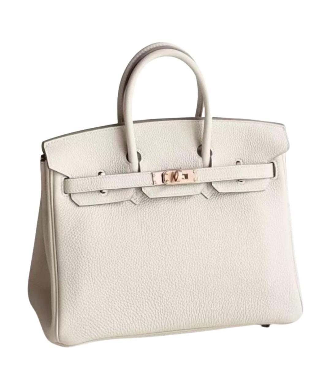 HERMES Белая кожаная сумка тоут, фото 1