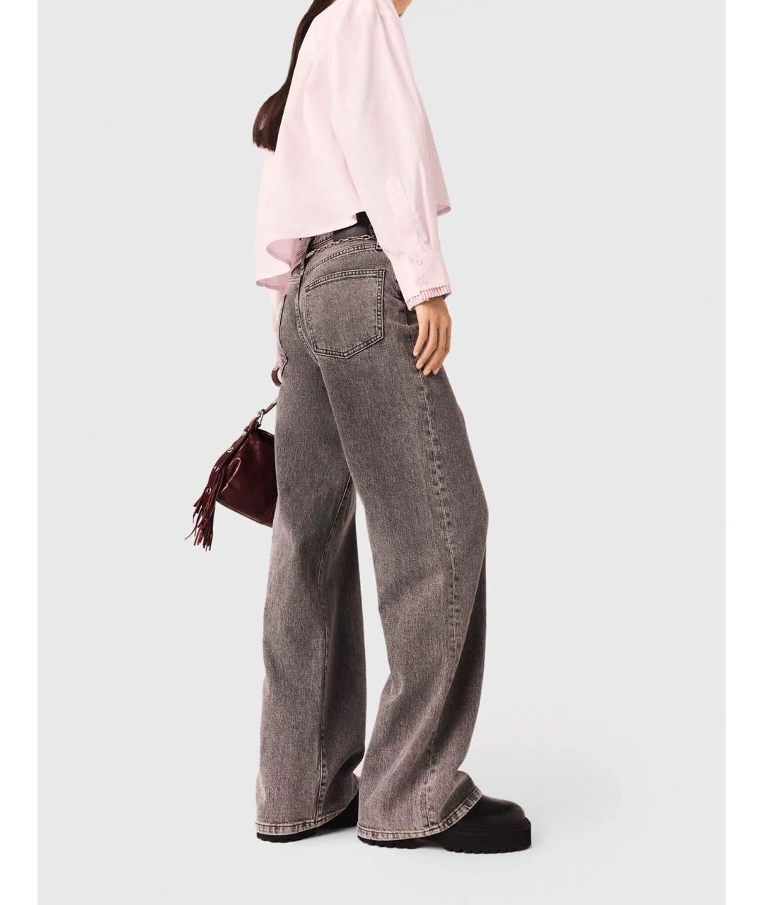 MAJE Серые хлопко-эластановые джинсы клеш, фото 4