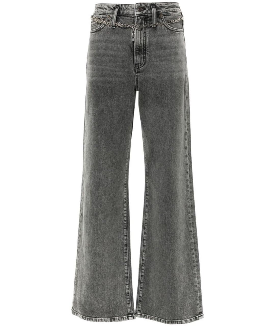 MAJE Серые хлопко-эластановые джинсы клеш, фото 1