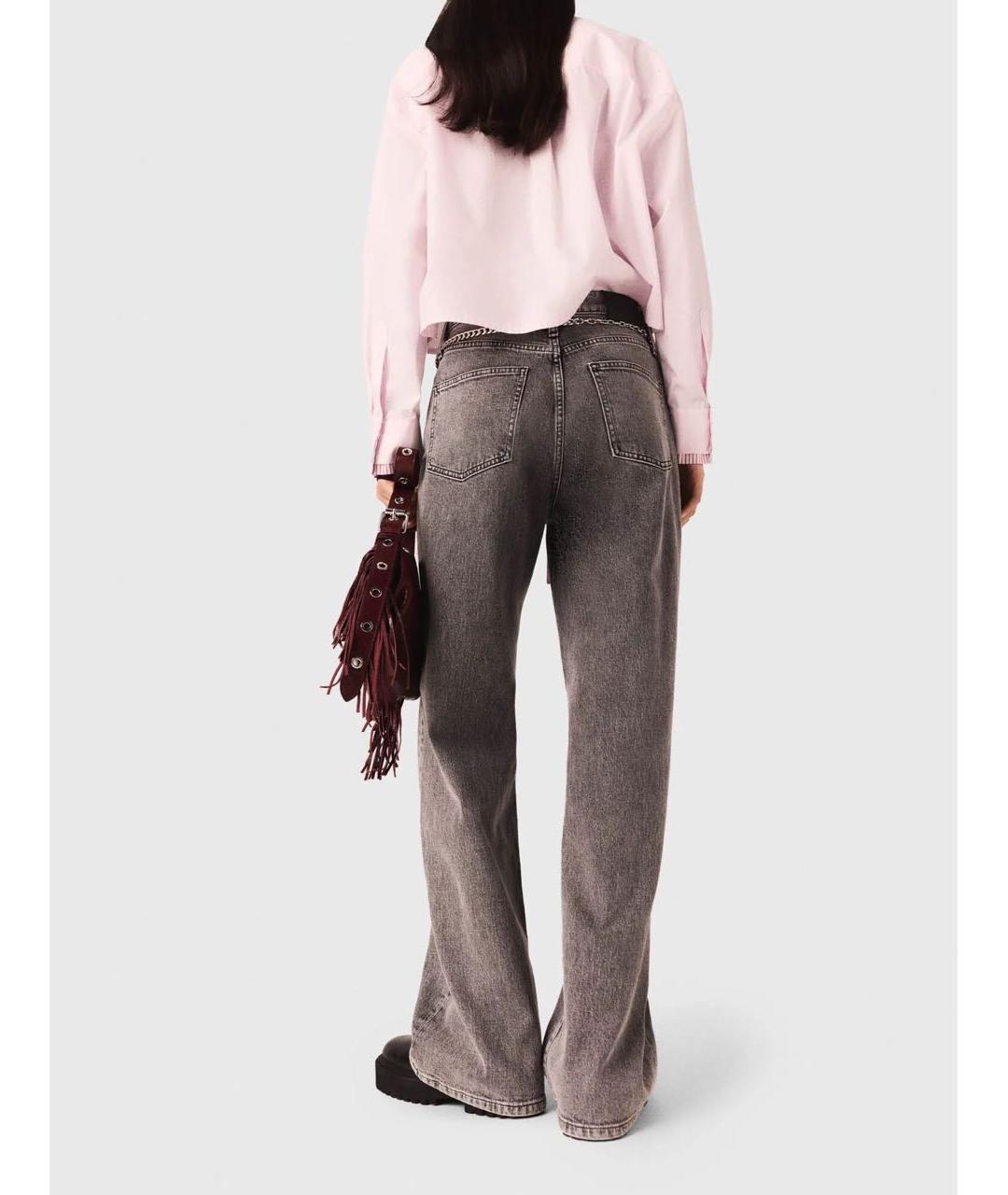MAJE Серые хлопко-эластановые джинсы клеш, фото 2