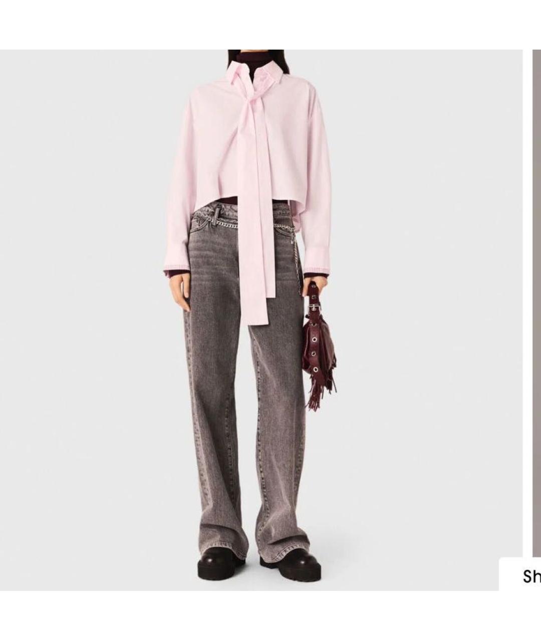 MAJE Серые хлопко-эластановые джинсы клеш, фото 5