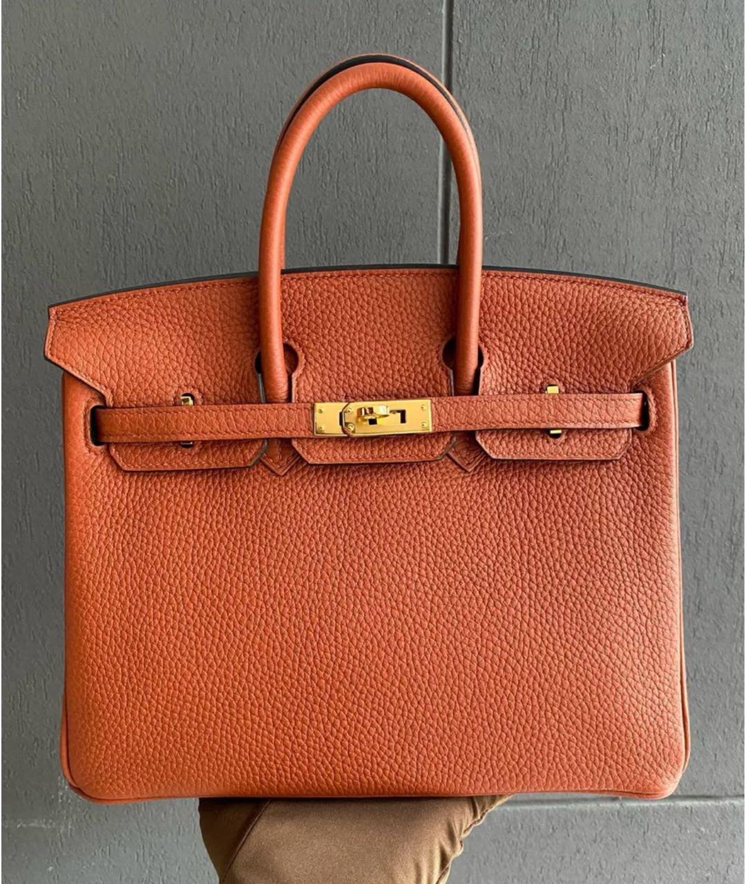 HERMES Бордовая кожаная сумка с короткими ручками, фото 4