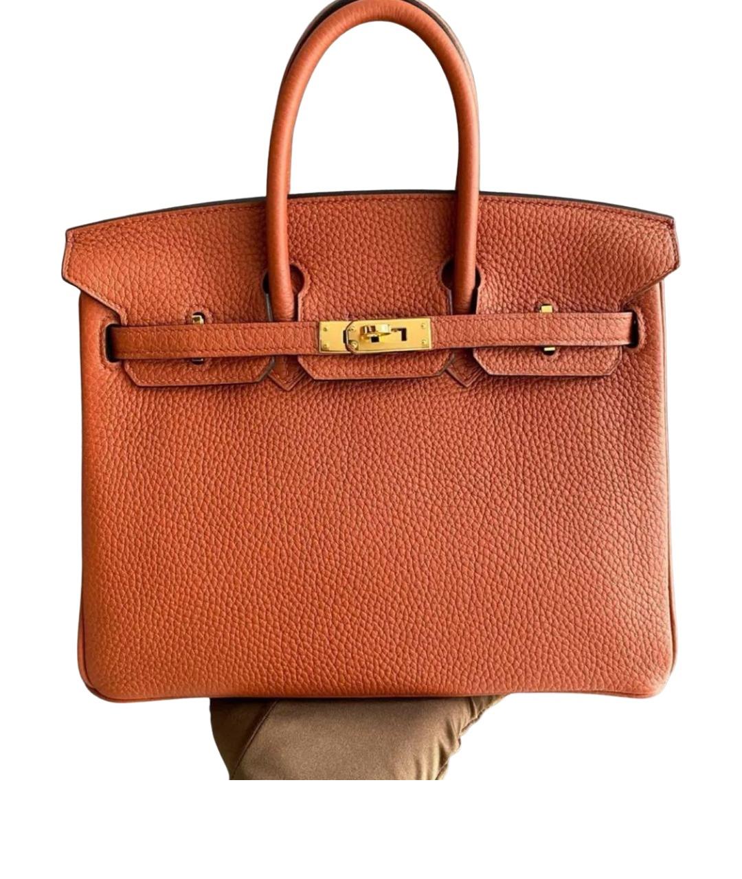 HERMES Бордовая кожаная сумка с короткими ручками, фото 5