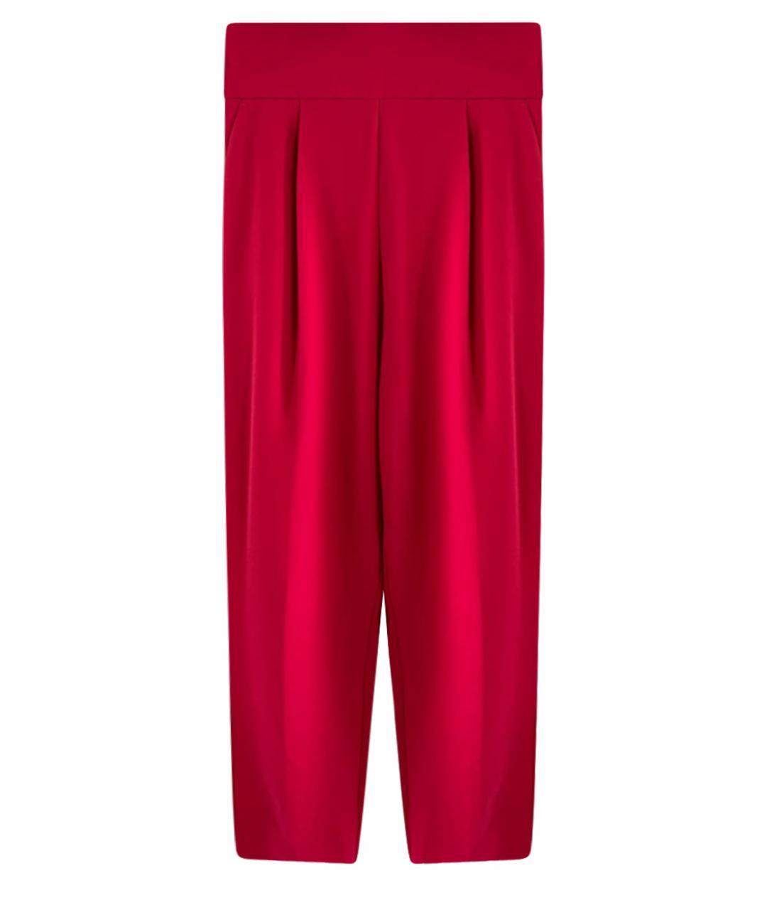 PINKO Красные полиэстеровые брюки широкие, фото 1