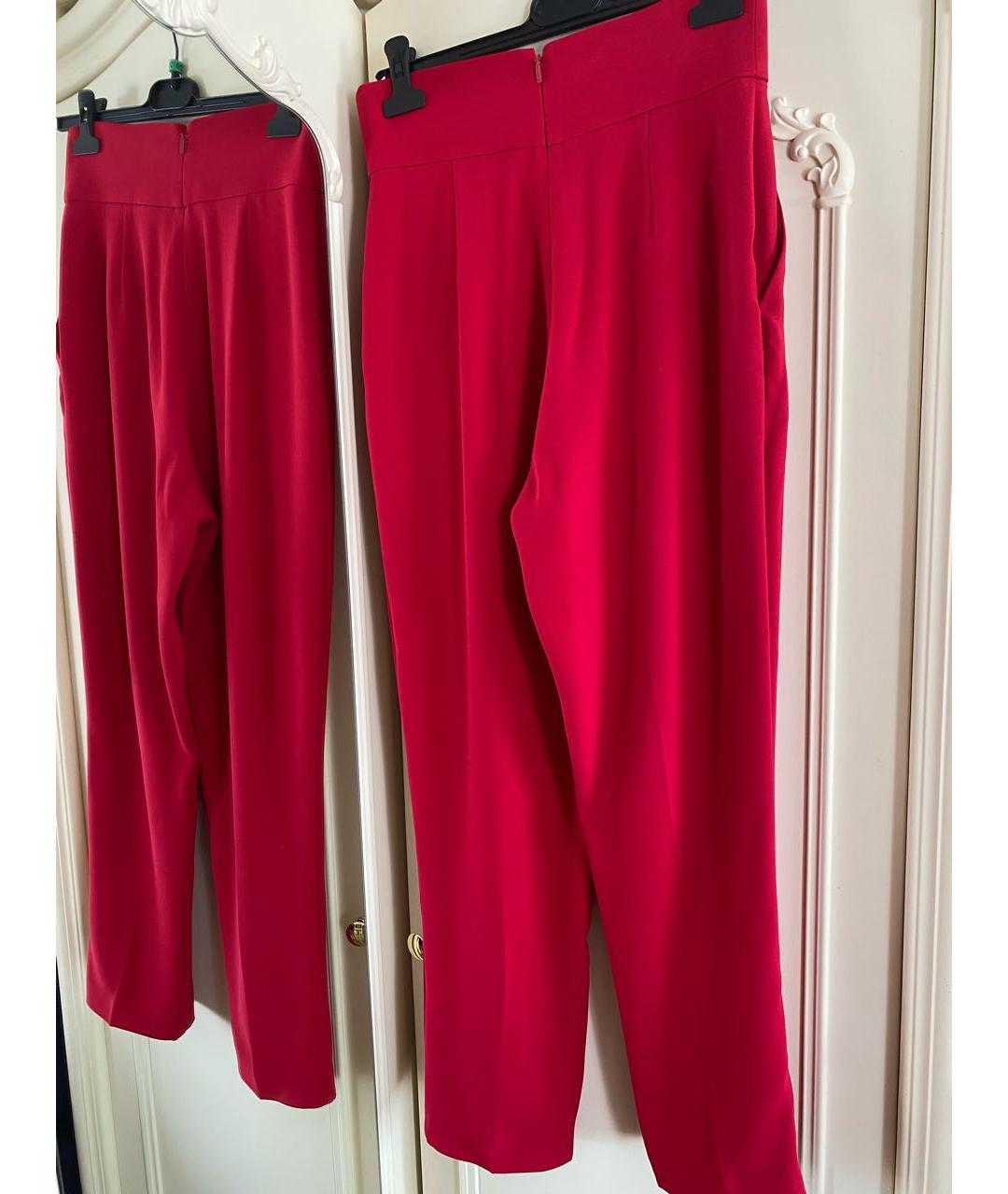 PINKO Красные полиэстеровые брюки широкие, фото 2