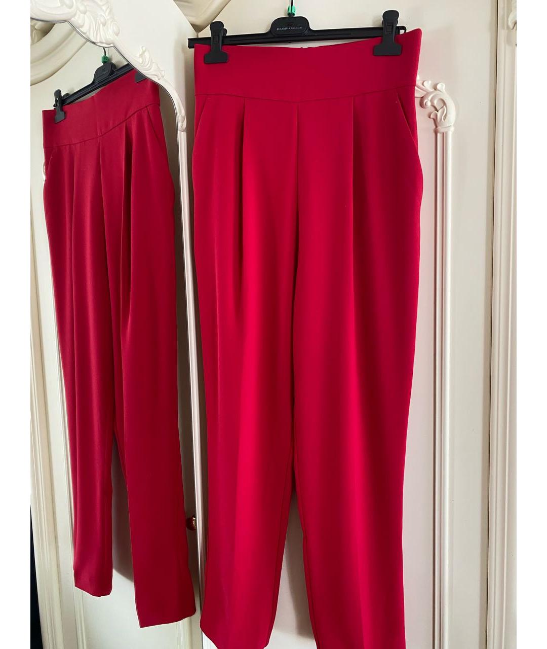 PINKO Красные полиэстеровые брюки широкие, фото 4