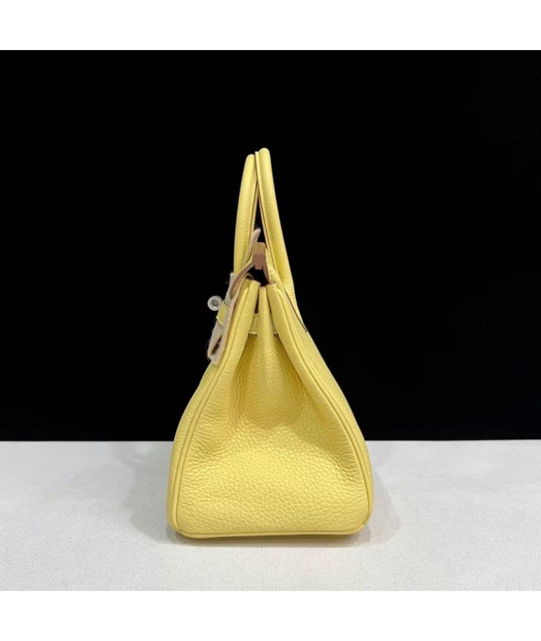 HERMES Желтая кожаная сумка тоут, фото 4