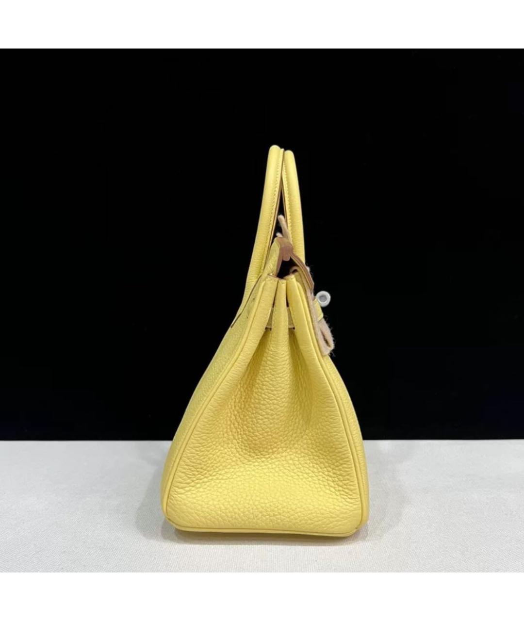 HERMES Желтая кожаная сумка тоут, фото 3