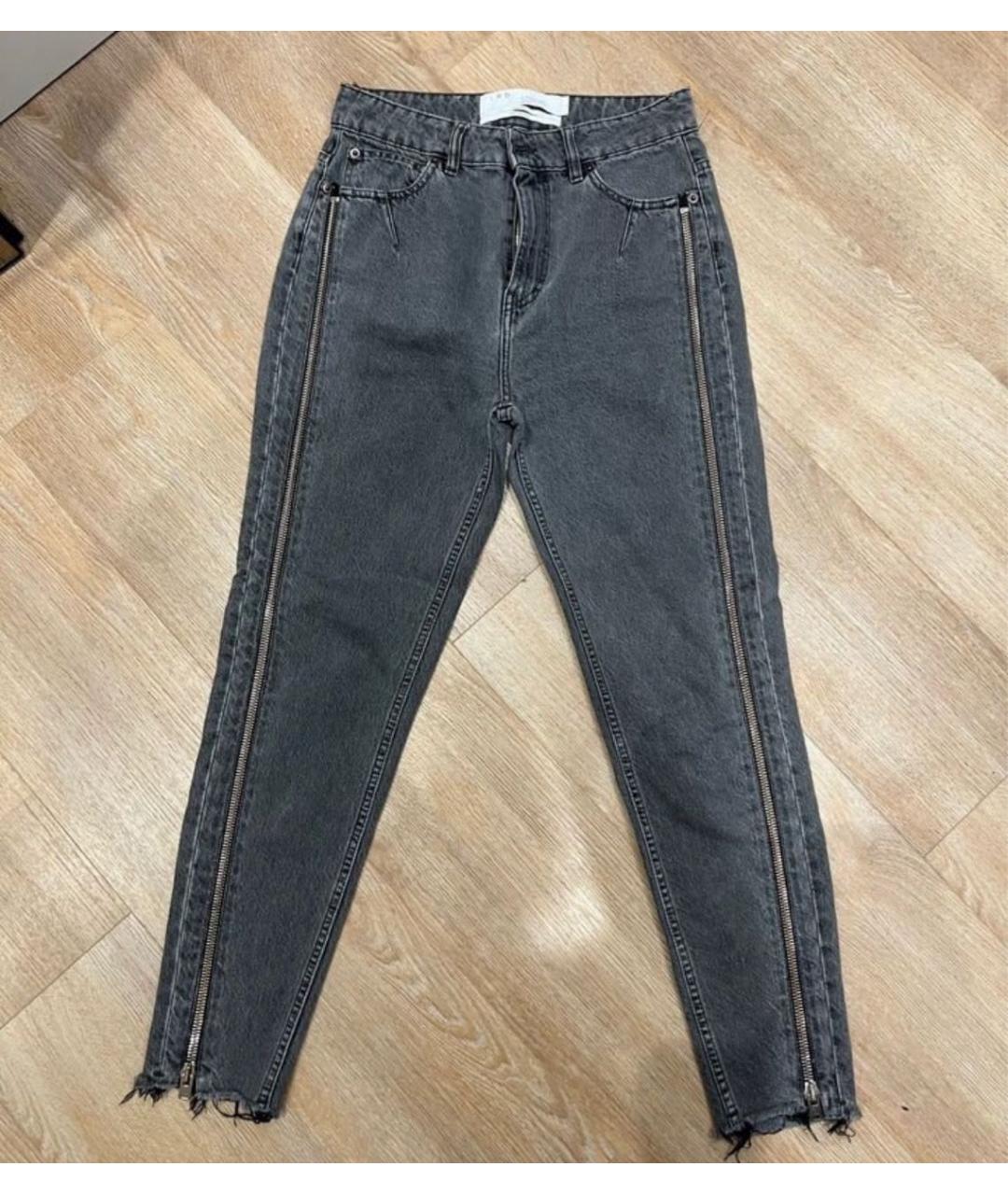 IRO Антрацитовые хлопковые джинсы слим, фото 5