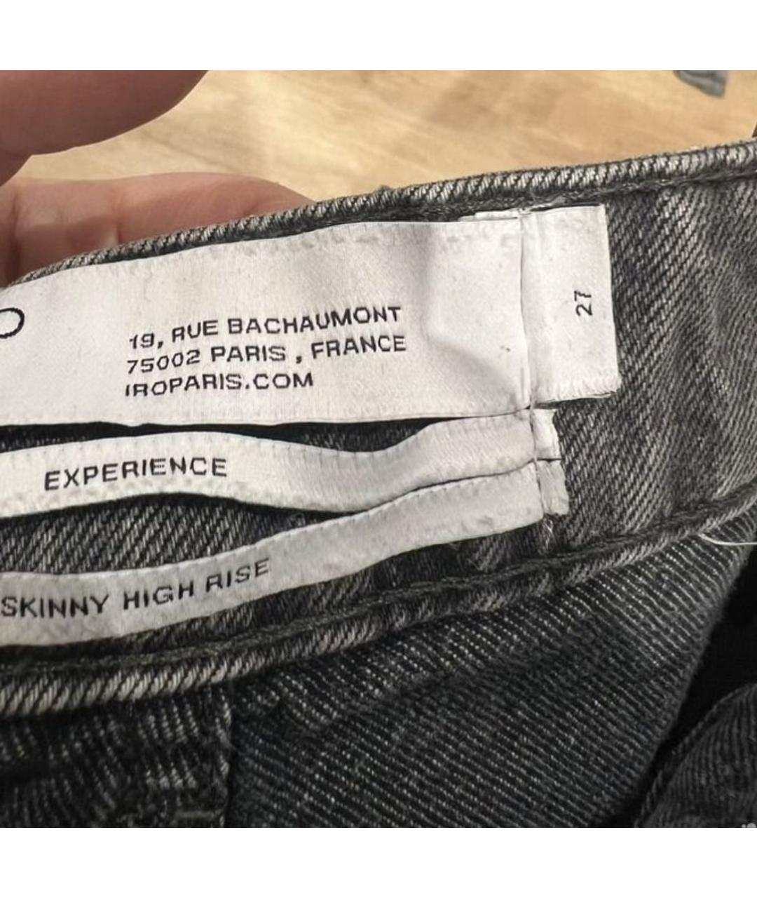 IRO Антрацитовые хлопковые джинсы слим, фото 4