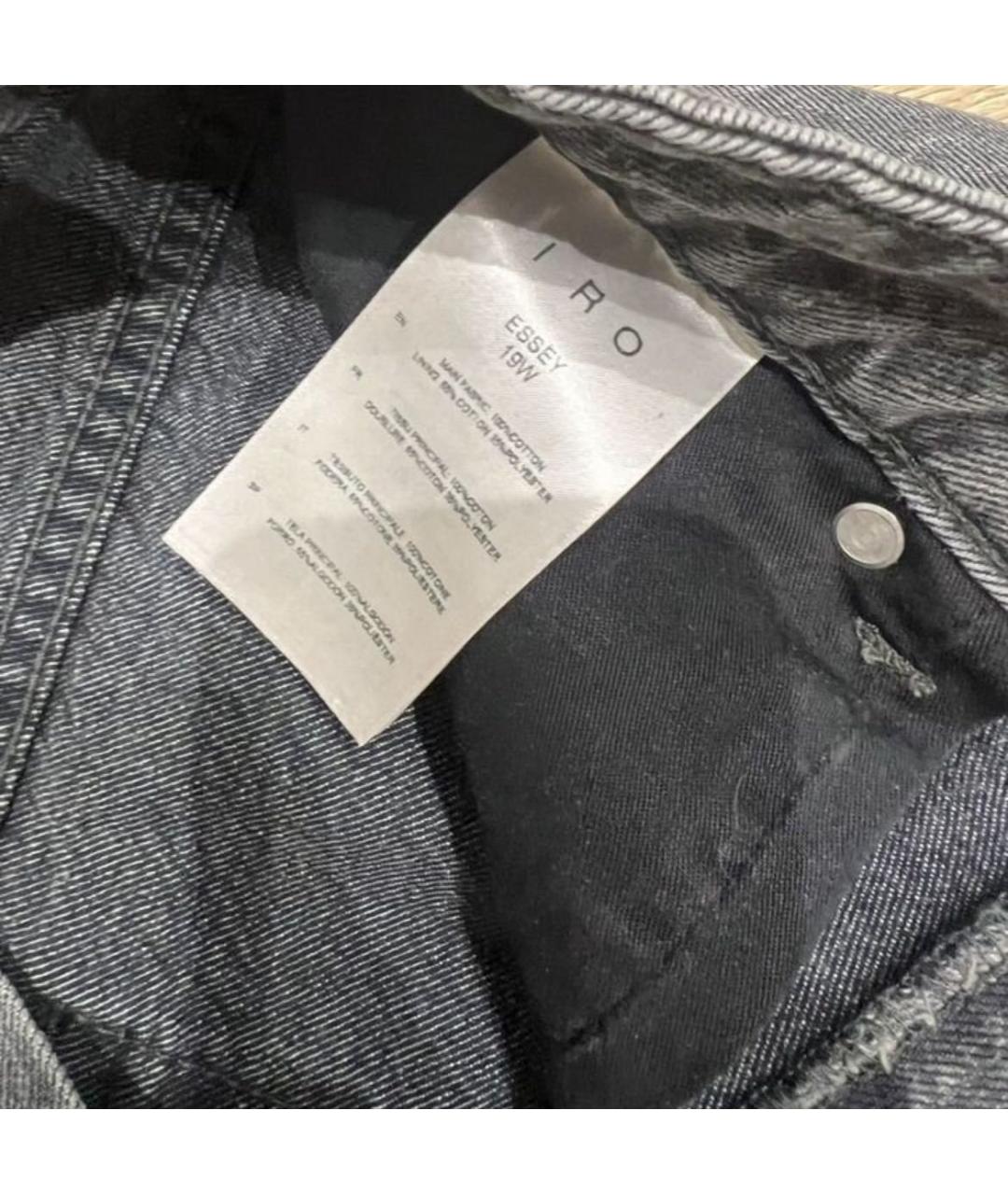 IRO Антрацитовые хлопковые джинсы слим, фото 3