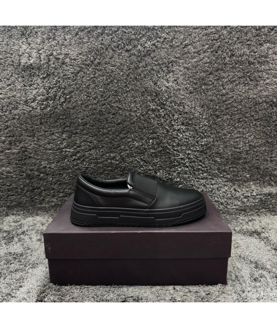 VALENTINO Черные кожаные слипоны, фото 9