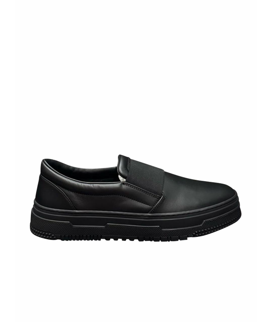 VALENTINO Черные кожаные слипоны, фото 1