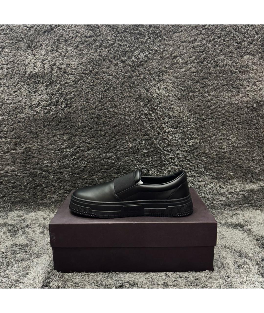 VALENTINO Черные кожаные слипоны, фото 3