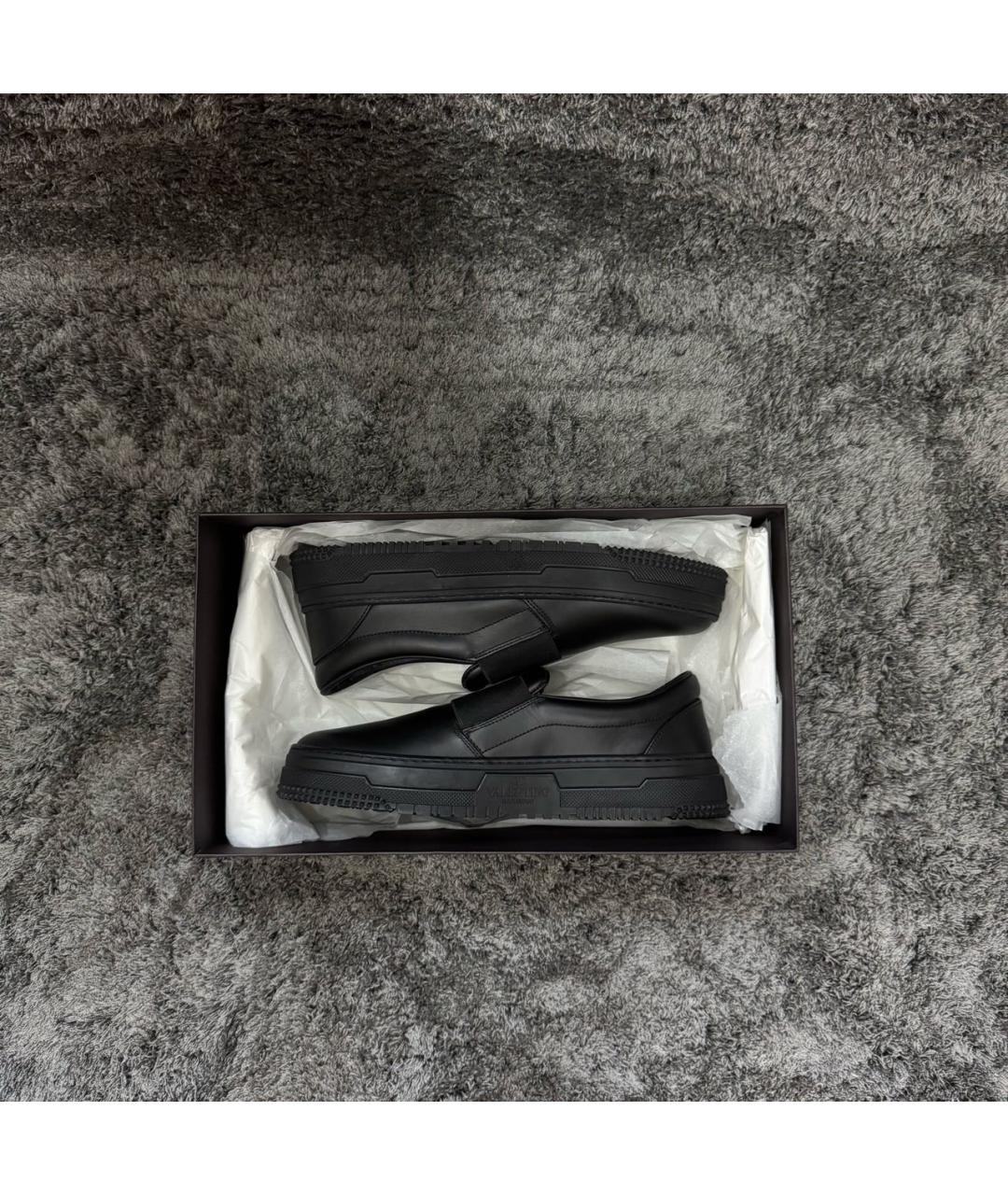 VALENTINO Черные кожаные слипоны, фото 8