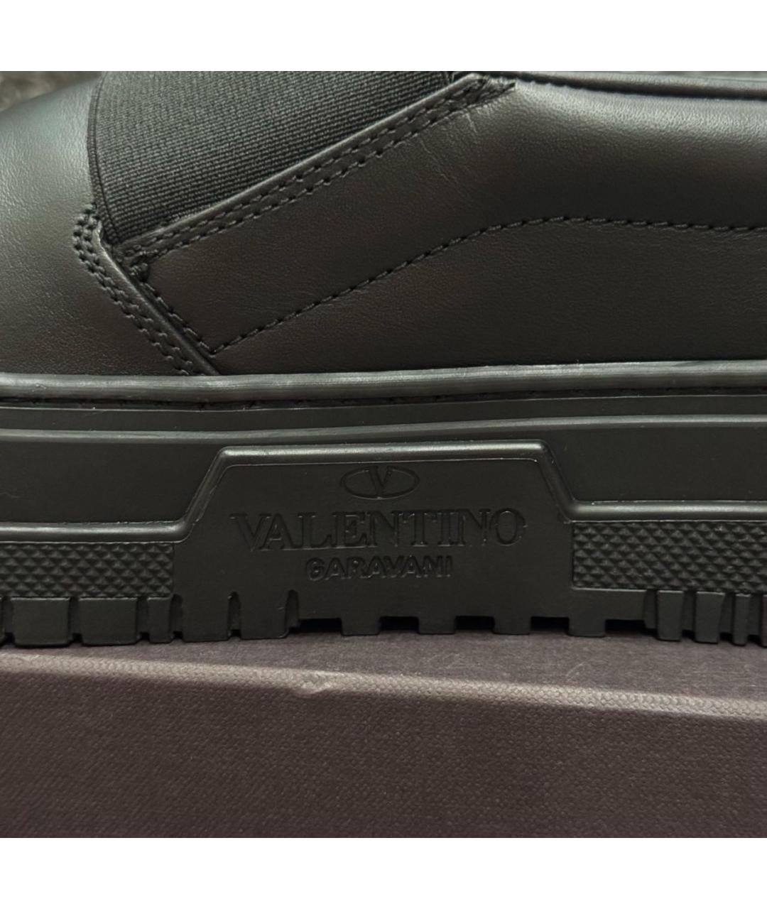 VALENTINO Черные кожаные слипоны, фото 6